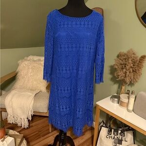 Ronni Nicole Blue Lace Dress